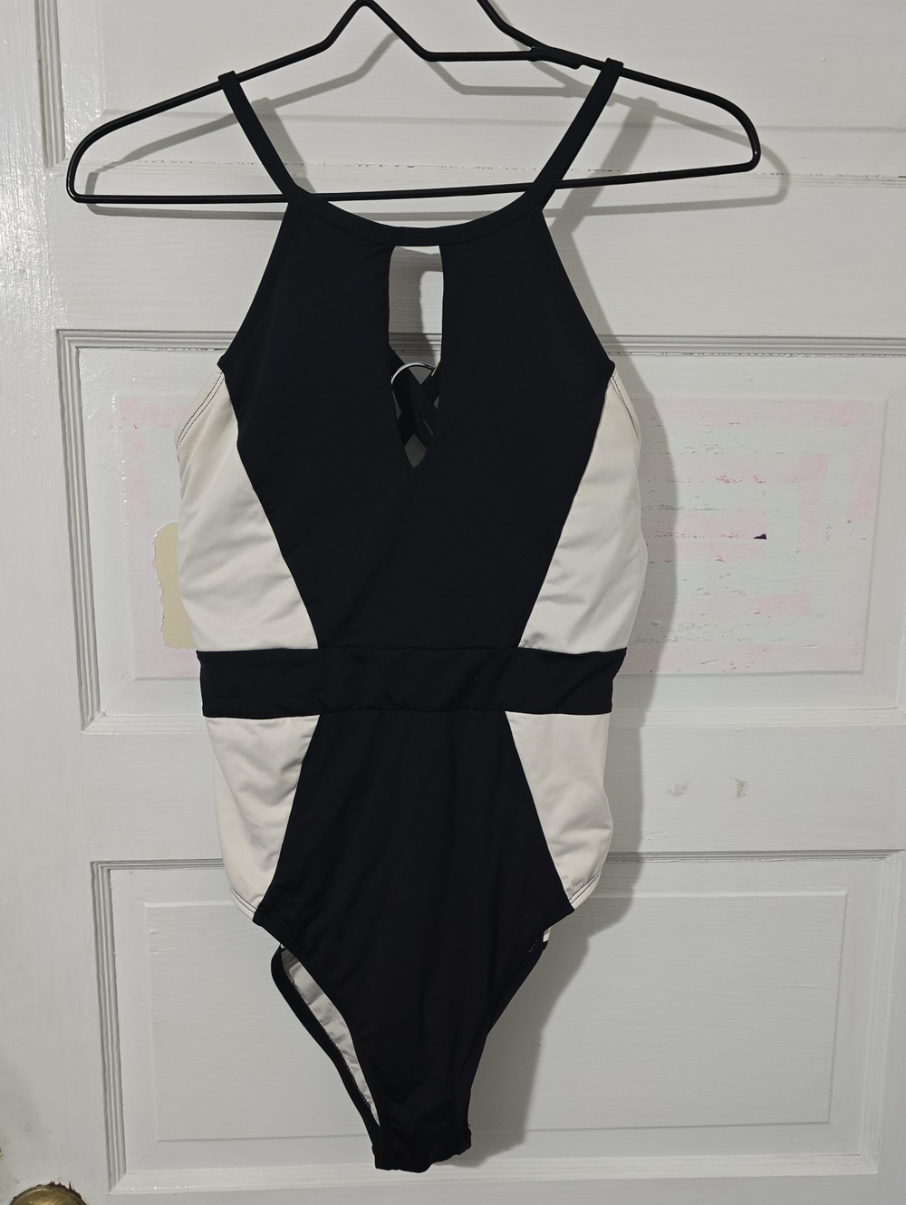 La Blanca Black and White High-Neck One-Piece Swim